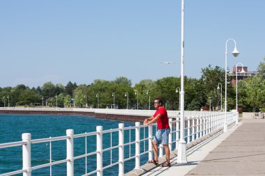 boardwalk at Sarnia Bay horizontal clipart