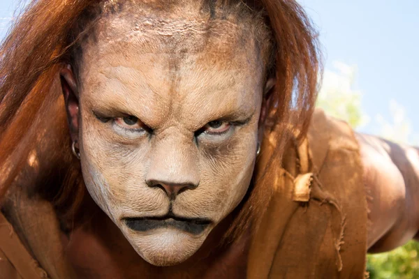 Lion Man meancing close up — Stock Photo, Image