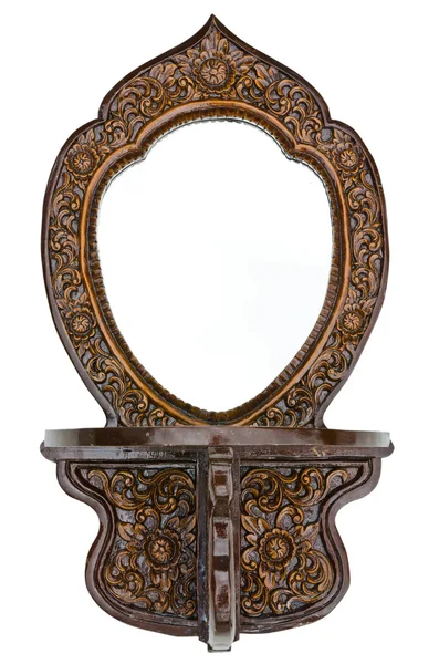Spiegel houten frame Stockafbeelding