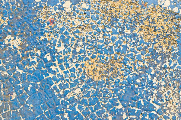 Crack parete di colore blu — Foto Stock