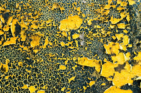 Hasar sarı boya duvar — Stok fotoğraf