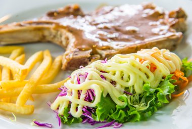 biftek yemek portre resim