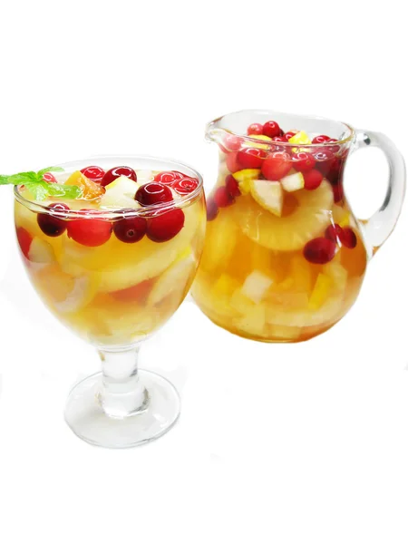 Punch cocktail drink with fruit — Stock Photo, Image