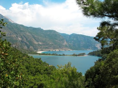 mavi lagün ve beach Ölüdeniz Türkiye Panoraması