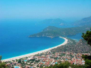 mavi lagün ve beach Ölüdeniz Türkiye Panoraması