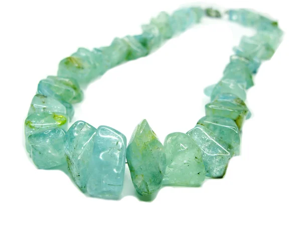 Aquamarine gem necklace jewelery — Stock Photo, Image