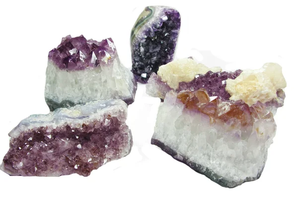 Amethyst quartz geode geological crystals — Stock Photo, Image