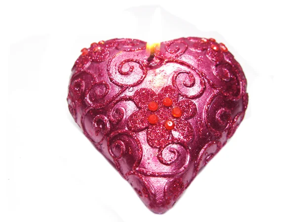 Scented spa candle heart shape — Stock Photo, Image