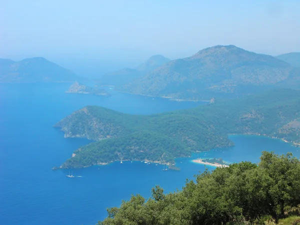 Panorama of blue lagoon and beach oludeniz turkey — Stock Photo, Image