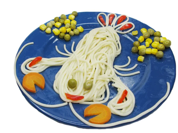 Creatieve pasta voedsel krab vorm — Stockfoto