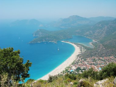 mavi lagün ve beach Ölüdeniz Türkiye Panoraması