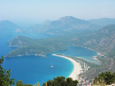 mavi lagün ve beach Ölüdeniz Türkiye Panoraması