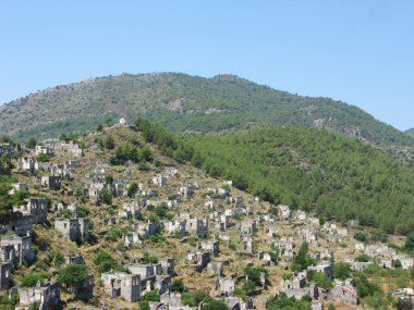 Eski ölü şehir Kayaköy Türkiye kalıntıları