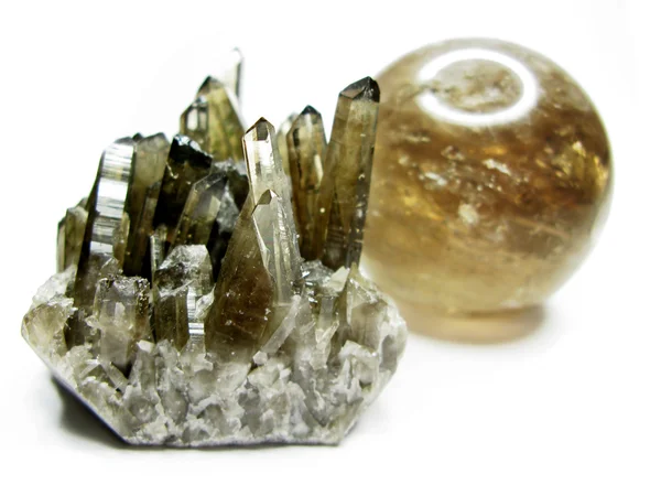 Смоки-кварцевые геодезические кристаллы — стоковое фото