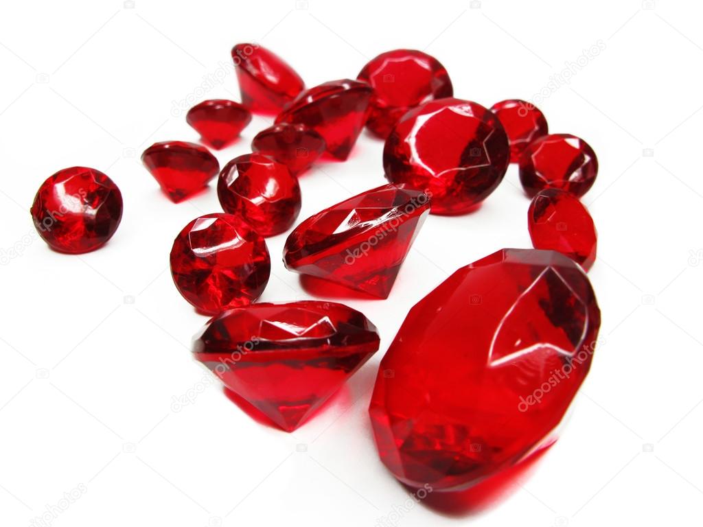 red ruby gem stones crystals