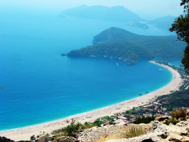 mavi lagün ve beach Ölüdeniz Türkiye Panoraması