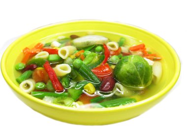 sebze çorbası-domates fasulye biber ile