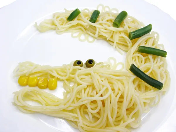 Creatieve pasta voedsel krab vorm — Stockfoto