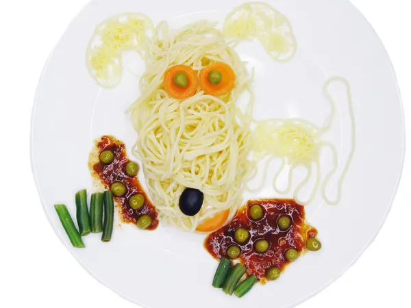 Creatieve pasta voedsel krab vorm — Stockfoto