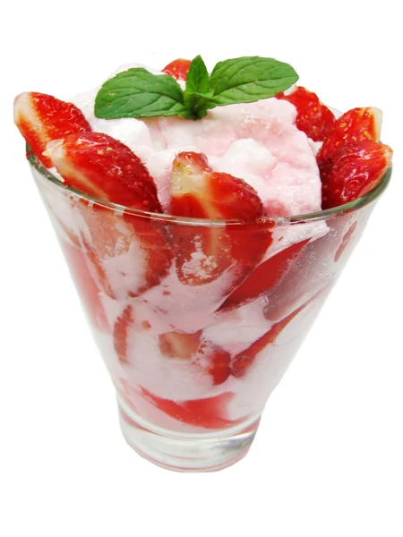 Dessert alla fragola con yogurt — Foto Stock