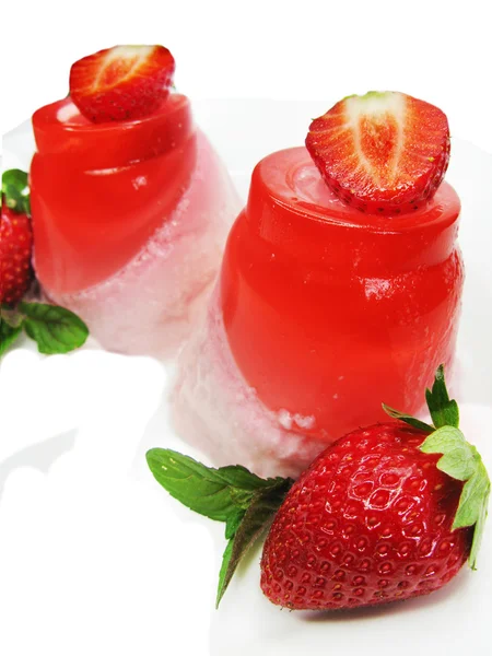 Postre de fruta de fresa con yogur —  Fotos de Stock