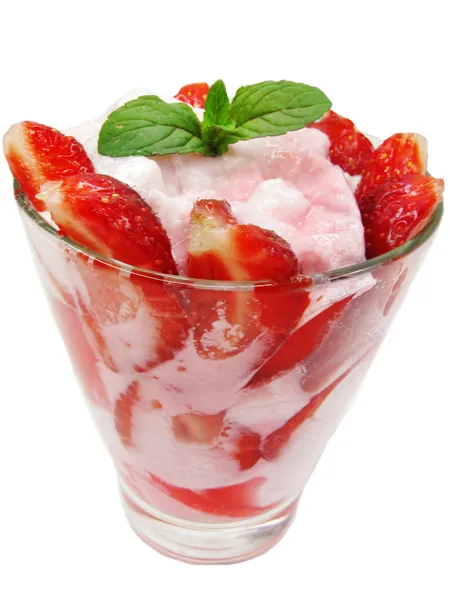 Dessert alla fragola con yogurt — Foto Stock