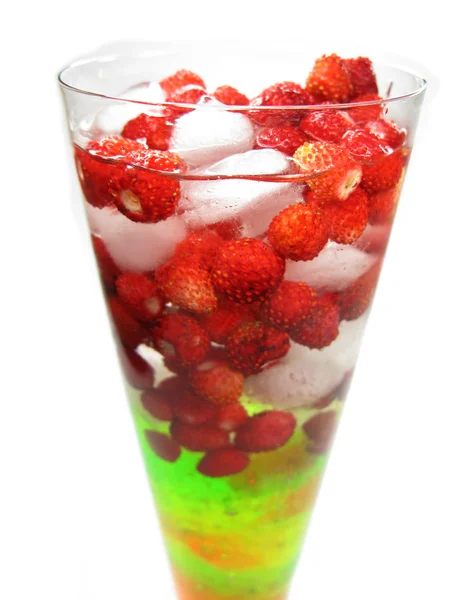 Fruit cocktail smoothie with wild strawberry — Stock Photo, Image