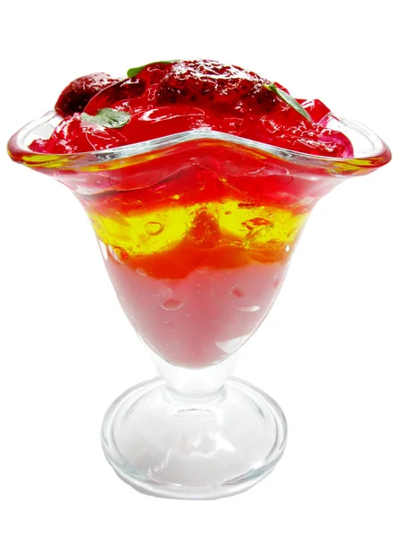 Jordgubb frukt dessert med yoghurt — Stockfoto