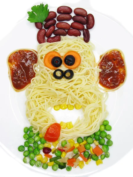 Creative pasta food monkey shape — Stock Photo, Image