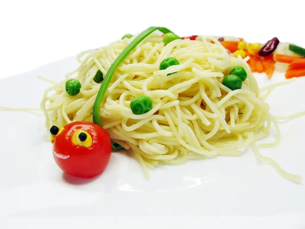 Creatieve pasta voedsel dame-bug vorm — Stockfoto