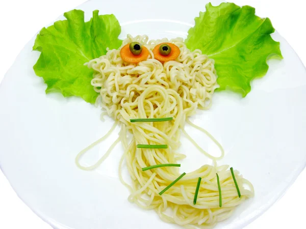 Makaron kreatywne jedzenie Krab kształt — Zdjęcie stockowe