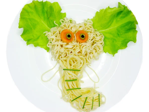 Creatieve pasta voedsel olifant vorm — Stockfoto