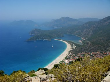 mavi lagün ve beach Ölüdeniz Türkiye Panoraması