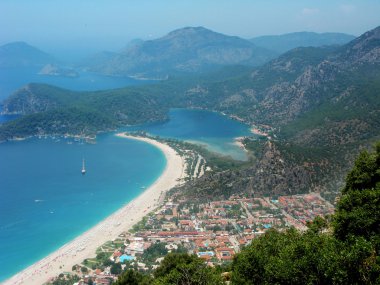 mavi lagün ve beach Ölüdeniz Türkiye Panoraması