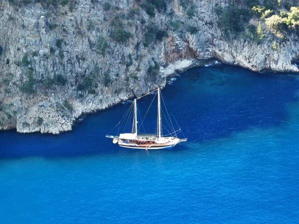 Yacht in mediterranean sea fethiye turkey — Stock Photo, Image