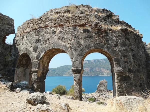 Landschap van de kustlijn van de Middellandse Zee Turkije — Stockfoto