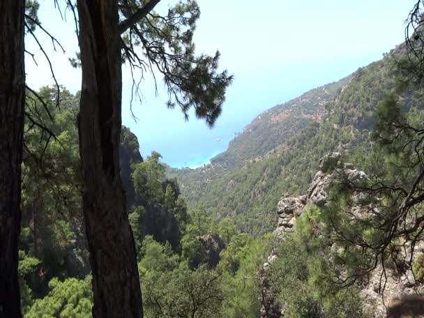 Панорама Середземне море узбережжя Туреччини — стокове відео