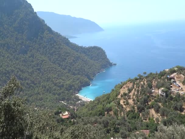 Panorama der türkischen Mittelmeerküste — Stockvideo