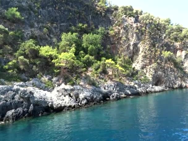 Panorama da costa marítima mediterrânea Turquia — Vídeo de Stock