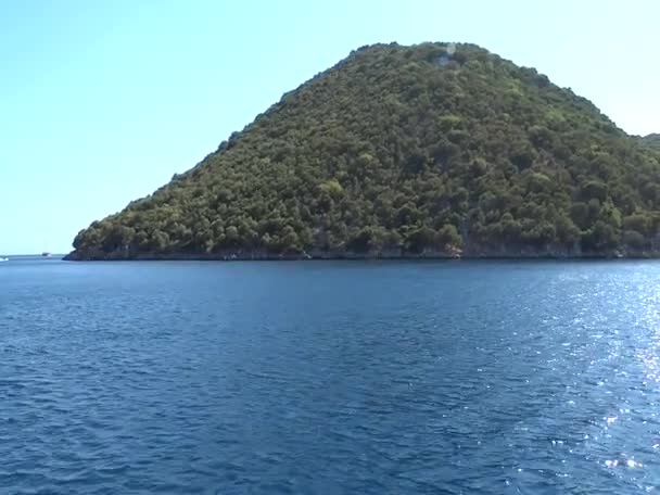 Panorama Středozemního moře pobřeží Turecka — Stock video