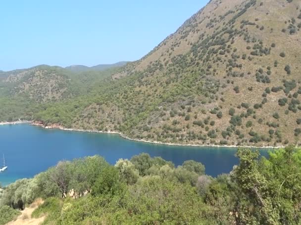 Panorama över Medelhavet kust Turkiet — Stockvideo