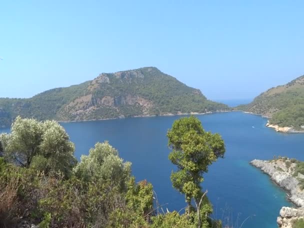 Panorama der türkischen Mittelmeerküste — Stockvideo