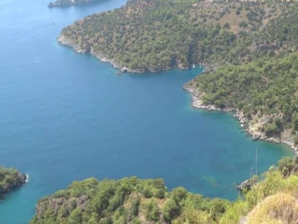 Панорама Середземне море узбережжя Туреччини — стокове відео