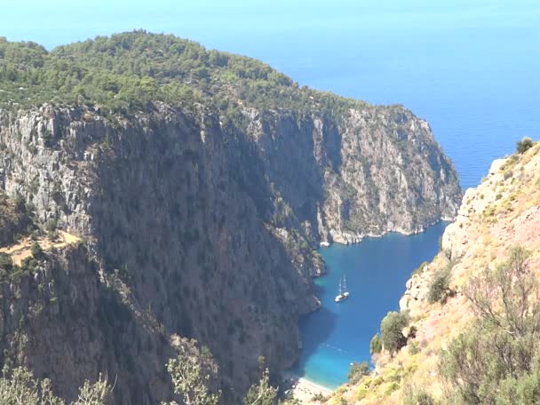 蝴蝶谷深峡在地中海土耳其 — 图库视频影像