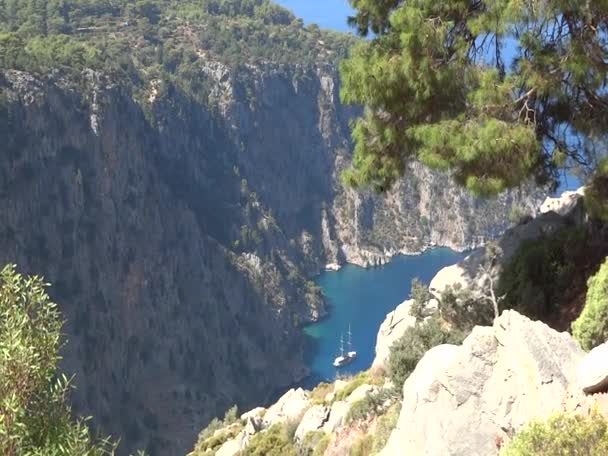Motyl doliny głęboki wąwóz w Turcji Morza Śródziemnego — Wideo stockowe