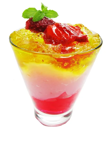 Jordgubb frukt dessert med yoghurt — Stockfoto