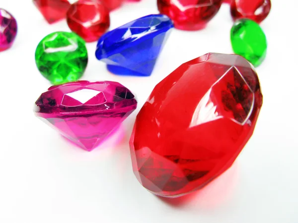 Ruby safírové smaragdové topaz drahokam kameny krystaly — Stock fotografie