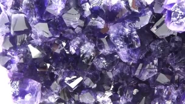 Amethyst Edelkristalle Textur Hintergrund — Stockvideo