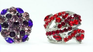 değerli gümüş yüzük Takı mücevher kristaller ile