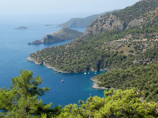 Landschap van de kustlijn van de Middellandse Zee Turkije — Stockfoto